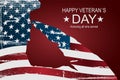 Happy veteran`s day poster or banners Ã¢â¬â On November 11. USA flag as a background. Royalty Free Stock Photo